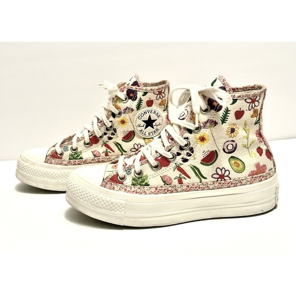 Converse Chuck Taylor Platform Womens 6.5 Shoe Canvas Egret Sneaker High A06063C - Picture 4 of 11